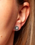 Vida Moonstone Stud Earrings | Silver